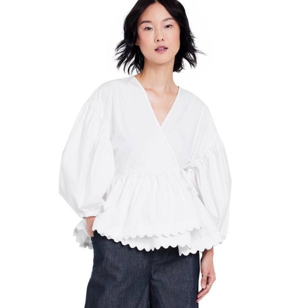 NWT Kika Vargas for Target Scallop Edge Wrap Top M